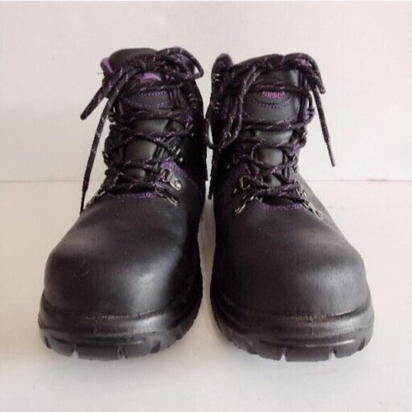 Avenger Work Boots A7124 Medium Steel Toe Black Leather Womens 11 - Picture 2 of 9
